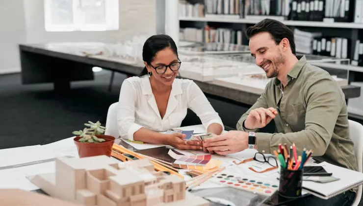 Just take a look at this cropped shot of two aspiring young architects smiling while working together